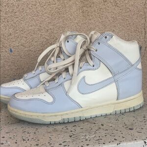 Nike Light Blue and White High-Top Sneakers
